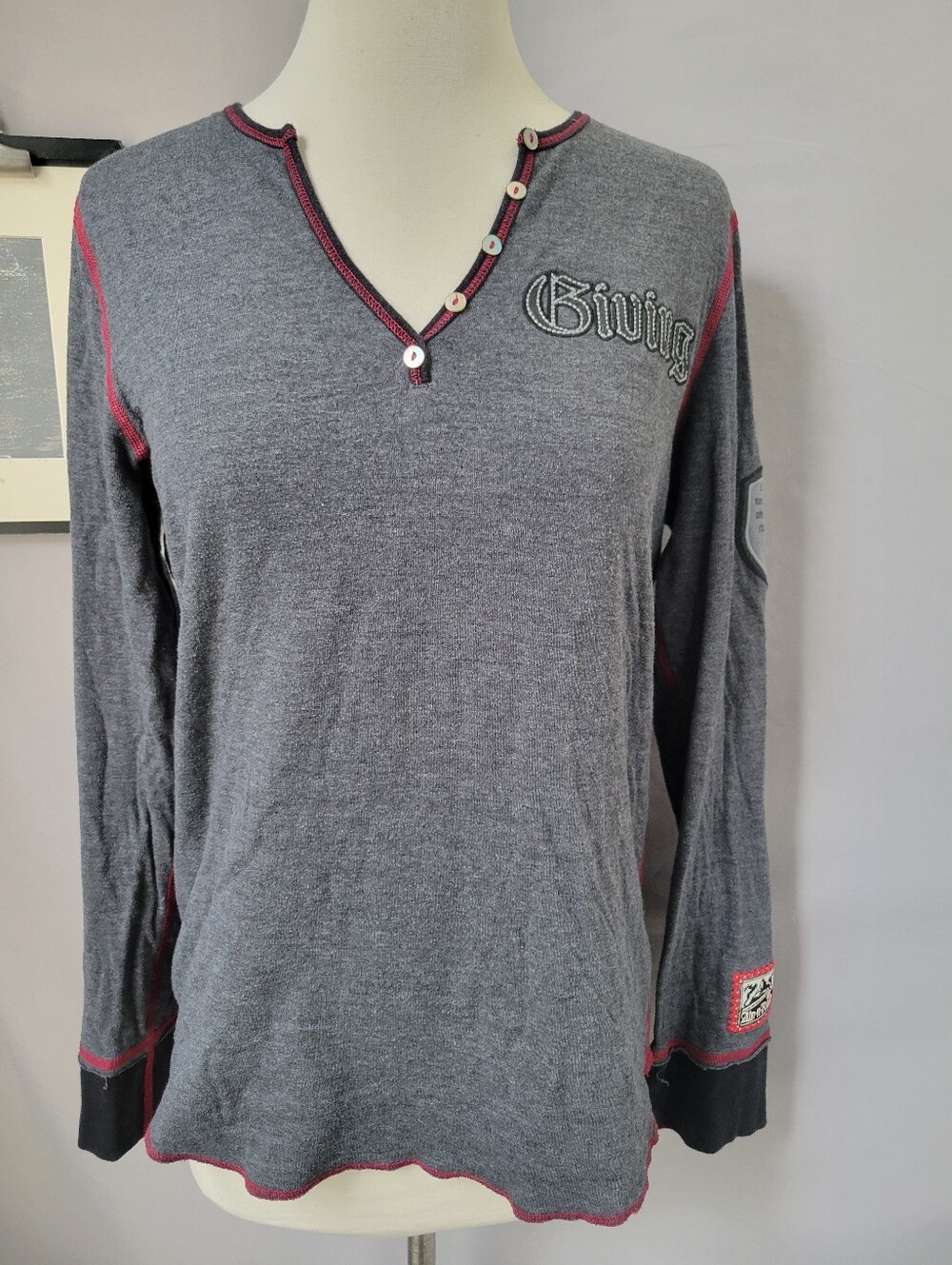 Alp N Rock Pullover Ski Henley Top Gray 4 or L